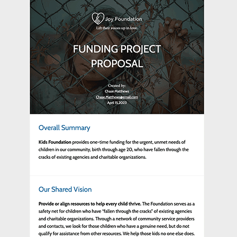 Funding Project Proposal